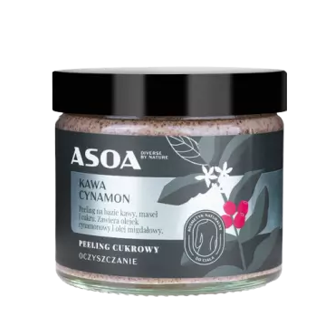 ASOA -  Asoa Peeling kawowo-cukrowy z olejkiem cynamonowym, 200 ml 